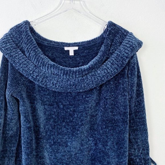 LC Lauren Conrad Navy Blue Chenille Knit Sweater - Picture 5 of 11